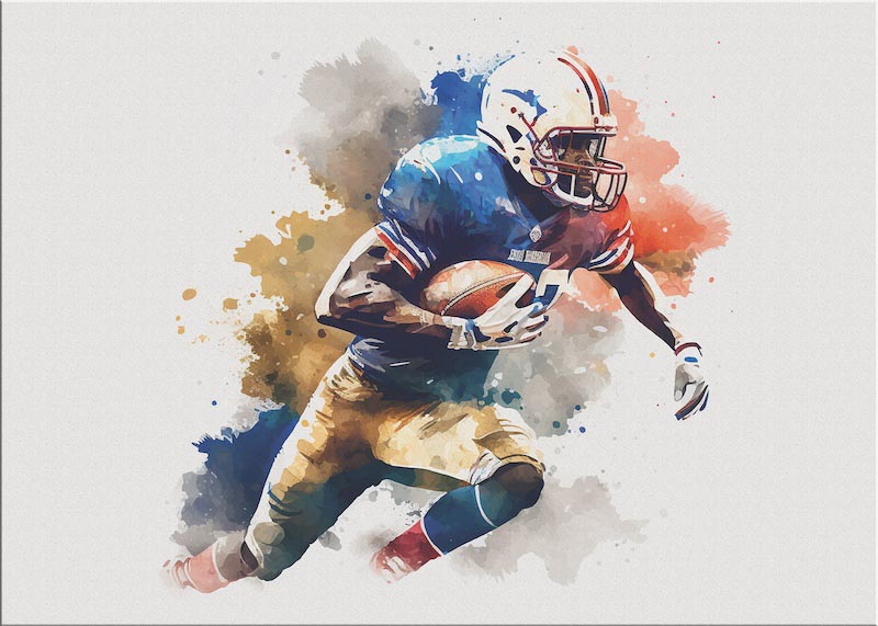 Graffiti Gridiron: American Football Player Art Drawing | Sports Athlete Wallpaper