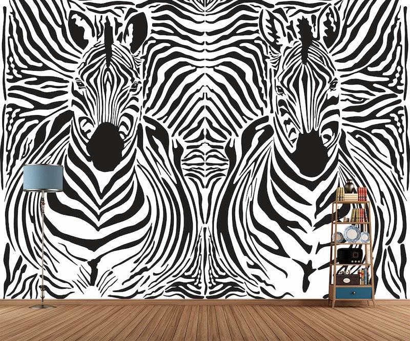 Zebra stripes - Mural wallpaper applied