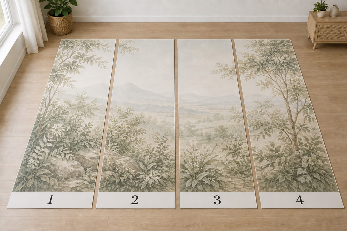 Numbered wallpaper panels arranged from left to right