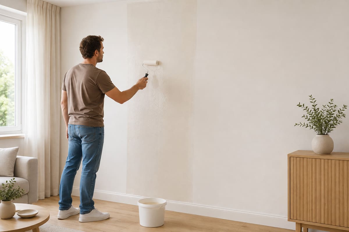Applying wallpaper adhesive directly to the wall